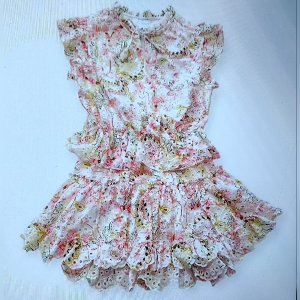 *NEW* MISA L.A. ILIANA ROMANTIC RUFFLE TIERED FLORAL COTTAGECORE MINI DRESS SZ S - Picture 4 of 8